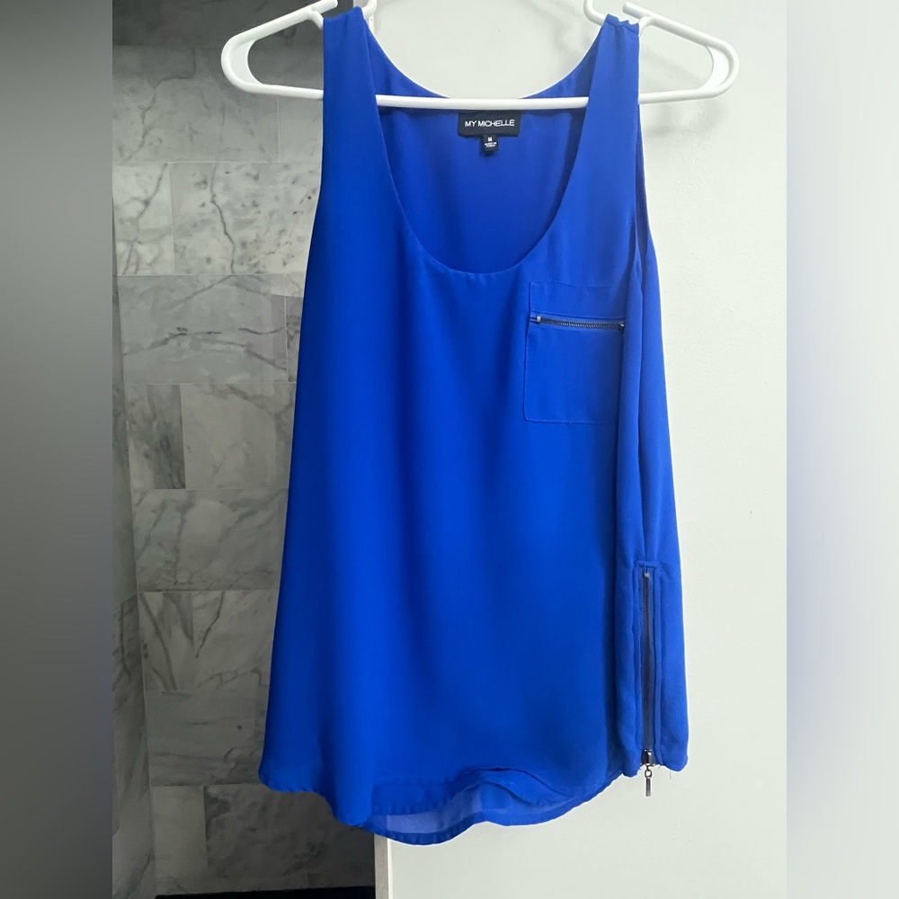 Blue Casual Dress Tank